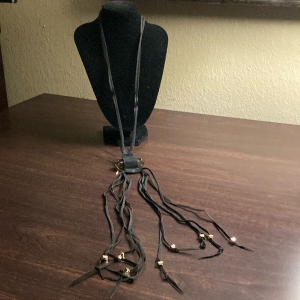 Torrid Black and Gold Tassel Necklace